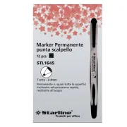 Marcatore permanente Starline - punta a scalpello da 2,00-4,00mm - nero - Starline STL1645 - permanenti