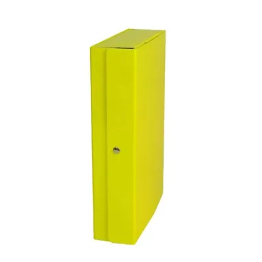 Scatola progetto Glossy - dorso 8 cm - giallo - Starline OD1908LDXXXAC04 - scatole archivio con bottone