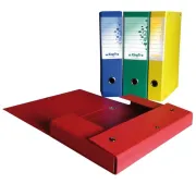 Scatola progetto KingPro - con portaetichetta - dorso 8 cm - rosso - Starline STL5109 - scatole archivio con bottone