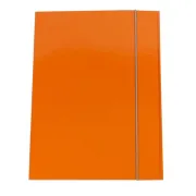 Cartellina con elastico - cartone plastificato - 3 lembi - 25x34 cm - arancio - Queen Starline OD0032LBXXXAE07 - 
