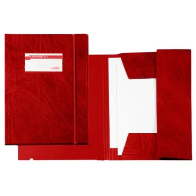 Cartellina 3 lembi Archivio 3L F - con elastico - Colpan® - 25 x 35 cm - rosso - Sei Rota 67300112 - cartelline a tre lembi p...