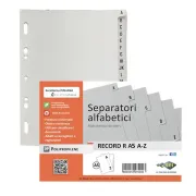 Separatore alfabetico A/Z Record R - PPL - 15x21 cm - A5 - grigio - Sei Rota 581500 - divisori / separatori con tasti stampati
