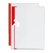 Cartelline Poli 200 - PPL - 21x29,7 cm - trasparente - dorso rosso - Sei Rota - conf. 10 pezzi 66230512 - cartelline ad aghi ...