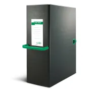 Scatola archivio Big Next - dorso 12 cm - 25x35 cm - nero/verde - Sei Rota 68101205 - scatole archivio con bottone