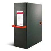 Scatola archivio Big Next - dorso 16 cm - 25x35 cm - nero/rosso - Sei Rota 68101612 - scatole archivio con bottone