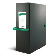 Scatola archivio Big Next - dorso 20 cm - 25x35 cm - nero/verde - Sei Rota 68102005 - scatole archivio con bottone