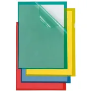 Cartelline a L Poli 150 Color - PPL - buccia - 21x29,7 cm - verde - Sei Rota - conf. 25 pezzi 66232205 - cartelline aperte su...