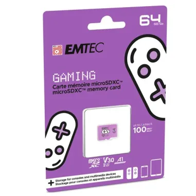 Emtec mSD 64GB UHS-I U3 V30 A1 Gaming Viola EMTSDM64GXCU3G - 