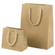 Shopper - maniglie cordino cotone - 16 x 19 + 8 cm - 160 gr - carta kraft - avana - PNP - conf. 12 pezzi UY508HNN00NNN - shop...