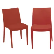 Sedia Venice - 51 x 49 x 80 cm - polipropilene - rosso - Grandsoleil - conf. 2 pezzi S6224R - sedute attesa
