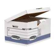 Scatola archivio Bankers Box System - con coperchio a ribalta - 37,8x29,3x54,5 cm - bianco - Fellowes 1141501 - scatole archi...
