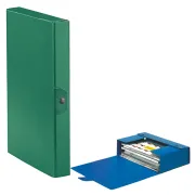 Scatola progetto Eurobox - dorso 4 cm - 25x35 cm - verde - Esselte 390324180 - scatole archivio con bottone