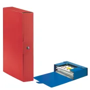 Scatola progetto Eurobox - dorso 6 cm - 25x35 cm - rosso - Esselte 390326160 - scatole archivio con bottone