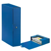 Scatola progetto Eurobox - dorso 8 cm - 25x35 cm - blu - Esselte 390328050 - scatole archivio con bottone