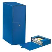Scatola progetto Eurobox - dorso 12 cm - 25x35 cm - blu - Esselte 390332050 - scatole archivio con bottone
