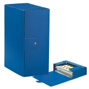 Scatola progetto Eurobox - dorso 15 cm - 25x35 cm - blu - Esselte 390335050 - scatole archivio con bottone