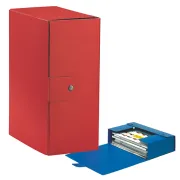 Scatola progetto Eurobox - dorso 15 cm - 25x35 cm - rosso - Esselte 390335160 - scatole archivio con bottone